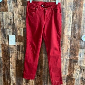 Pzie red jeans women size 6 length 38 inseam 29 rise 10
